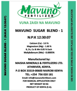 MAVUNO SUGAR - BLEND 1 N:P:K 12:30:7:7:2:1