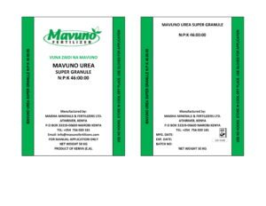 MAVUNO UREA SUPER. GRANULE FERTILIZERN:P:K 46:00:00