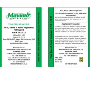 <br>MAVUNO PEAS, BEANS & ROOTS VEGETABLES </br><br>15:10:18 </br>