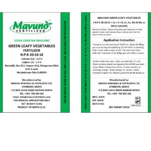 <br>MAVUNO GREEN LEAFY VEGETABLES  </br><br>20:10:18 </br>