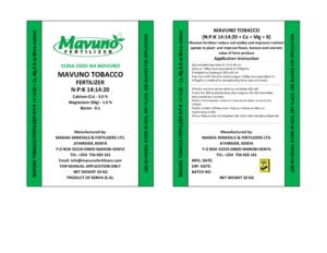 MAVUNO TOBACCO FERTILIZER N:P:K 14:14:20