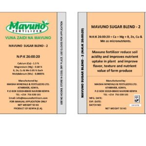 <br>MAVUNO SUGAR - BLEND 2</br><br>26:00:20:3:1 </br>