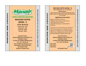MAVUNO COFFEE BLEND 2 FERTILIZERN:P:K 20:10:10