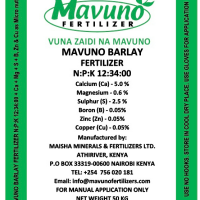 MAVUNO WHEAT/BARLEY FERTILIZER N:P:K 12:34:00